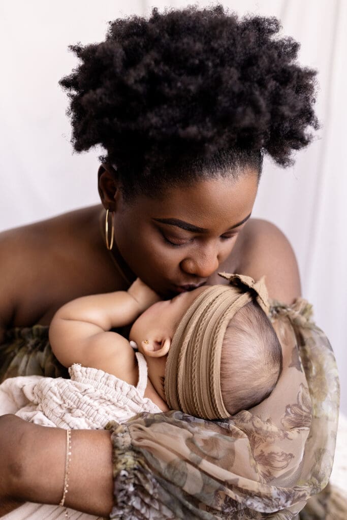 6 month old baby and beautiful mom 